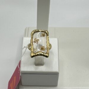 Anillo FLOR NATURAL X 3 RECTANGULAR