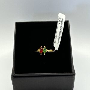 Anillo CELESTIAL DUO VERDE ROJO ORO