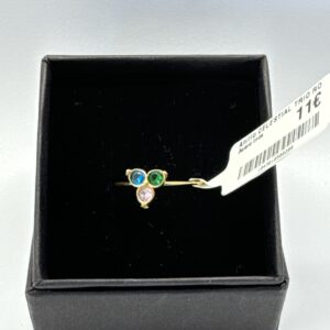 Anillo CELESTIAL TRIO ROSA AZUL VERDE ORO