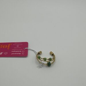 Anillo PIEDRA NATURAL VERDE TRIPLE ORO 18K