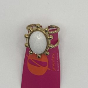 Anillo PIEDRA NATURAL BLANCO ROBUSTA ORO 18K