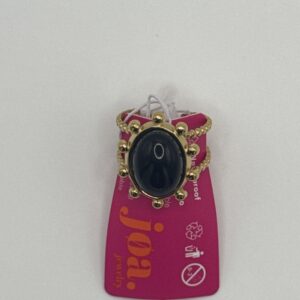 Anillo PIEDRA NATURAL NEGRO ROBUSTA ORO 18K