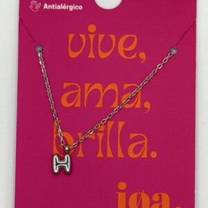 COLLAR LETRA "H" PLATA