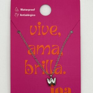COLLAR LETRA "W" PLATA