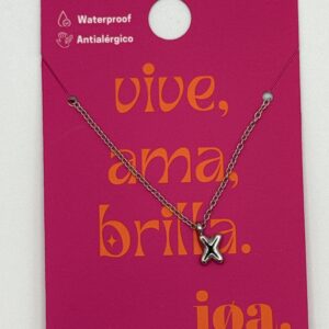 COLLAR LETRA "X" PLATA