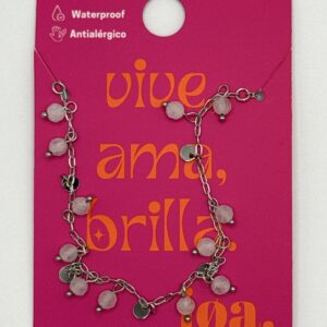 COLLAR CHARMS PIEDRA BLANCA PLATA