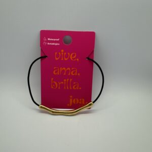 COLLAR RÚSTICO CORREA BARRA CURVA ORO