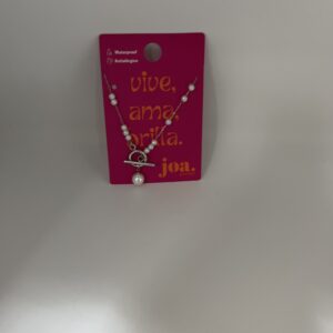 COLLAR PERLAS CIERRE DELANTERO PLATA