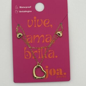 COLLAR DOS LIARS CORAZONES ORO 18K