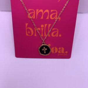 Collar DIJE REDONDO CRUZ ORO 18K