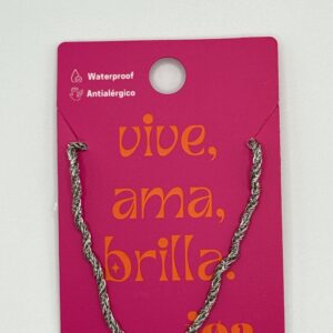 COLLAR CUERDA TRENZADA PLATA