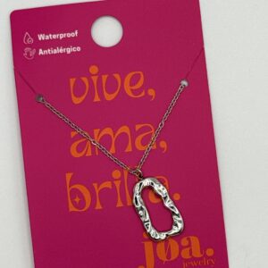 COLLAR OVALO RÚSTICO PLATA