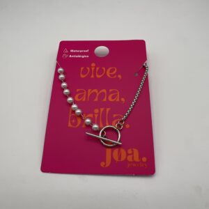 COLLAR PERLAS CIERRE DELANTERO PLATA