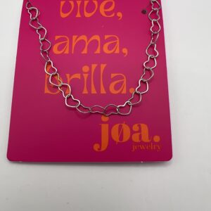 COLLAR CADENA CORAZONES PLATA