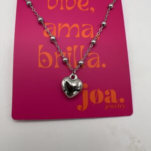 COLLAR MEDALLÓN CORAZÓN 3D PLATA