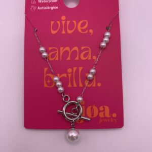 Collar PERLADO CIERRE TOGGLE PLATA