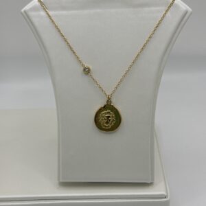 COLLAR MEDALLÓN LEO ZODIACO ORO 18K