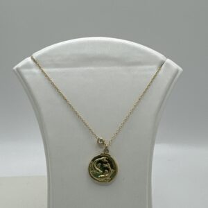 COLLAR MEDALLÓN PISCIS ZODIACO ORO 18K