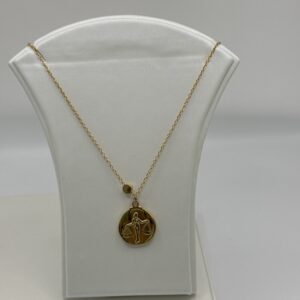 COLLAR MEDALLÓN LIBRA ZODIACO ORO 18K