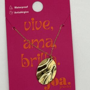 COLLAR MEDALLA MARTILLADA ORO 18K