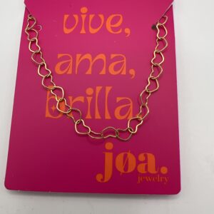 COLLAR CADENA CORAZONES ORO 18K