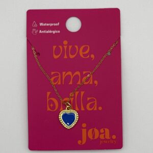 COLLAR CORAZÓN AZUL ORO