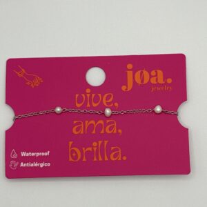 PULSERA PERLA NATURAL AGUA DULCE PLATA