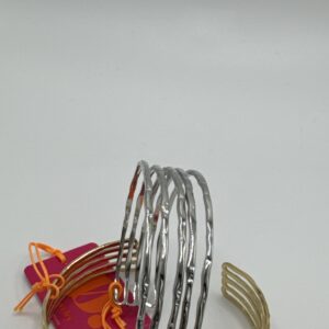 BRAZALETE CINCO LINEAS RÚSTICO PLATA