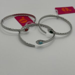 BRAZALETE SNAKE PIEDRA PLATA