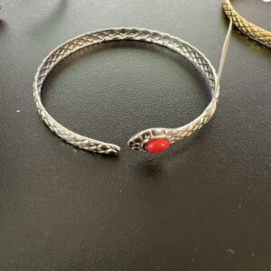 BRAZALETE SNAKE 2 PIEDRA PLATA