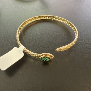 BRAZALETE SNAKE 2 PIEDRA ORO