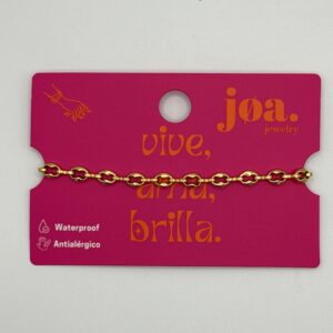 PULSERA CADENA ESLABON COLA DE RATÓN ORO 18K