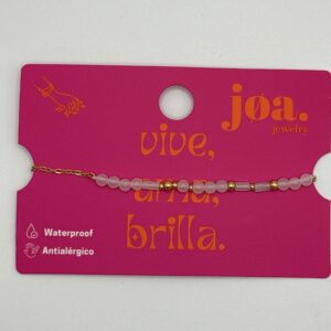 PULSERA PIEDRAS NATURALES BLANCAS ORO 18K