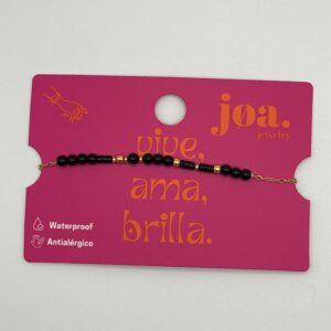 PULSERA PIEDRAS NATURALES NEGRO ORO 18K