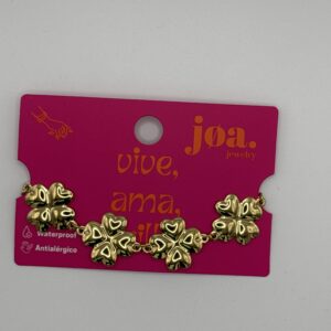 PULSERA TREBOL DE CORAZÓN ORO
