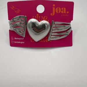 PULSERA CINTAS CORAZÓN PLATA