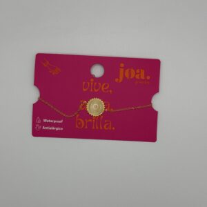 PULSERA SOL PIEDRA BLANCA ORO