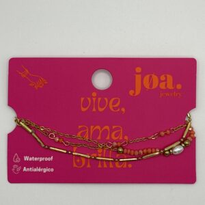 PULSERA TRIPLE LIARS NARANJA ORO