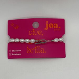PULSERA PERLAS CIERRE FRONTAL PLATA