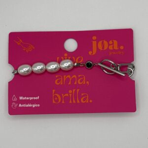 PULSERA CIERRE FACIL PERLA PLATA