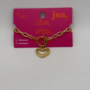 PULSERA CORAZON CIERRE FRONTAL ORO