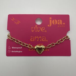 Pulsera CADENA CHUNKY CON CORAZON ORO 18K