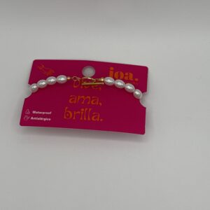 PULSERA PERLAS CIERRE FRONTAL ORO