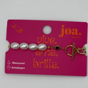PULSERA CIERRE FACIL PERLA ORO