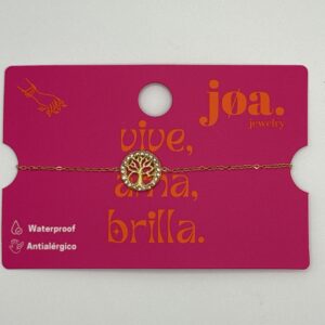 PULSERA CIRCONITAS ARBOL DE LA VIDA ORO 18K